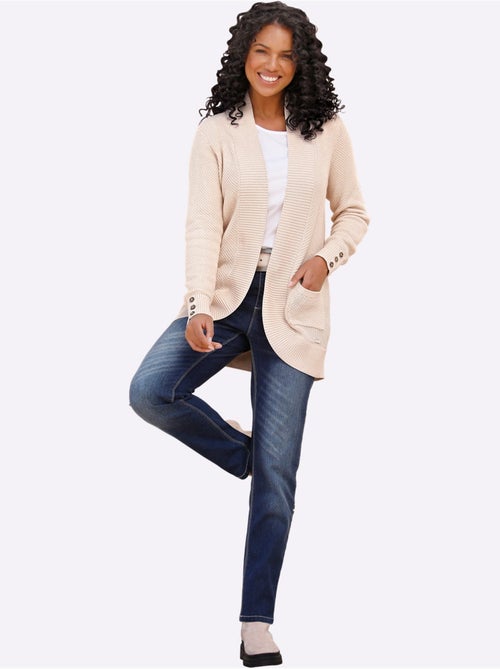 Veste longue en tricot 50% coton - taille standard - witt - Kiabi Veste longue en tricot 50% coton - taille standard - witt - Kiabi