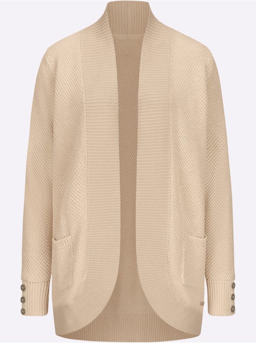 Veste longue en tricot 50% coton - taille standard - witt - Kiabi Veste longue en tricot 50% coton - taille standard - witt - Kiabi