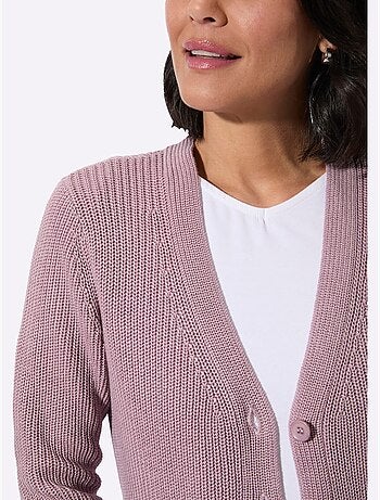 Veste longue en tricot 50% coton - taille standard - witt
