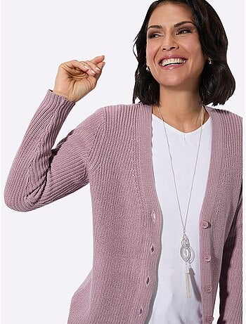 Veste longue en tricot 50% coton - taille standard - witt