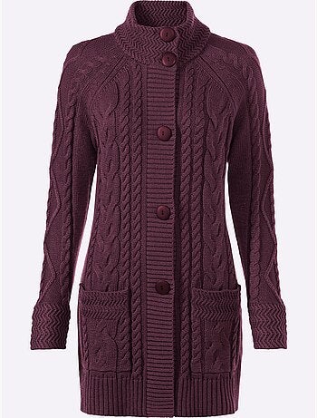 Veste Longue En Tricot 50% Coton - Taille Standard - Witt
