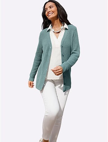 Veste Longue En Tricot 50% Coton - Taille Standard - Witt