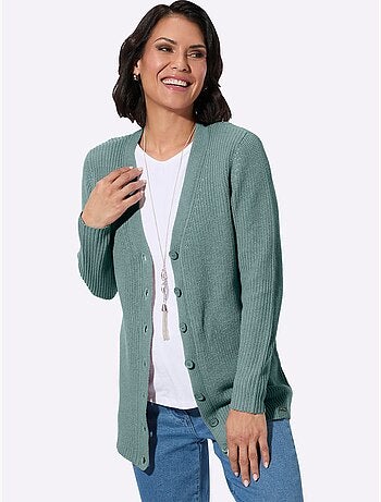 Veste Longue En Tricot 50% Coton - Taille Standard - Witt