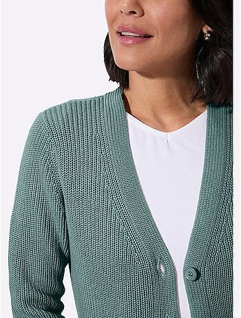 Veste Longue En Tricot 50% Coton - Taille Standard - Witt