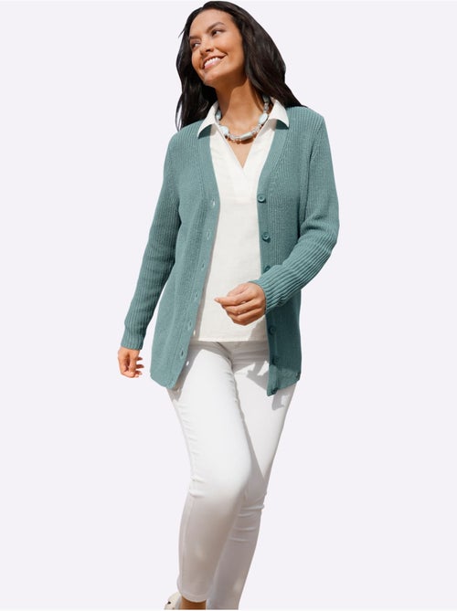 Veste Longue En Tricot 50% Coton - Taille Standard - Witt - Kiabi Veste Longue En Tricot 50% Coton - Taille Standard - Witt - Kiabi
