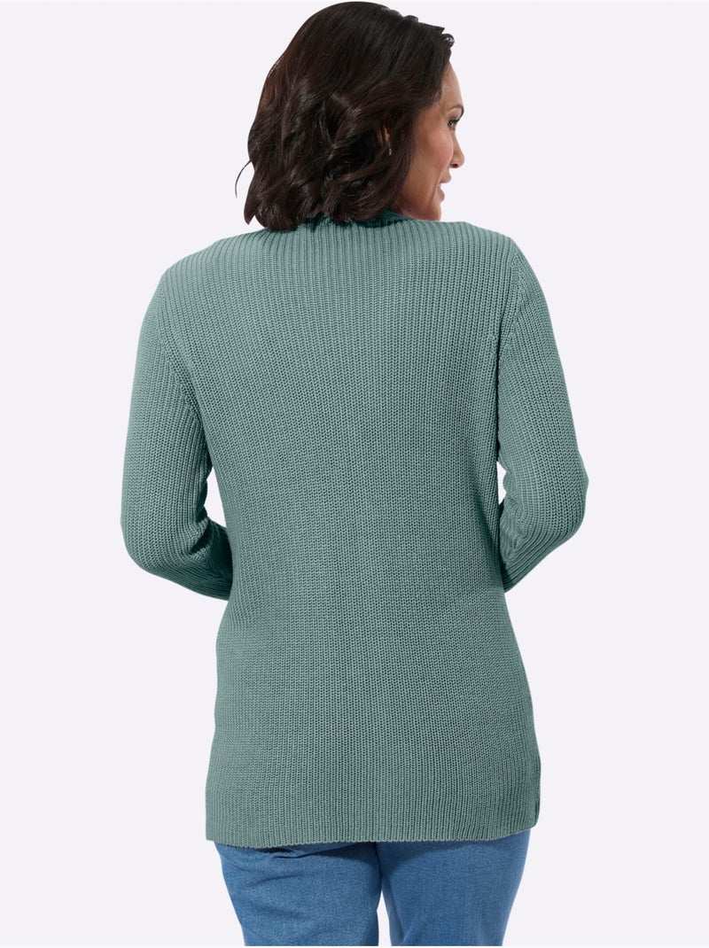 Veste Longue En Tricot 50% Coton - Taille Standard - Witt Vert jade - Kiabi