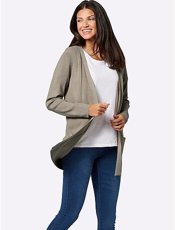 Veste Longue En Tricot 80% Viscose - Taille Standard - Moda Vilona
