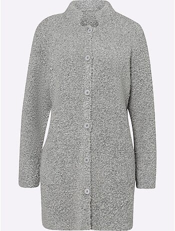Veste longue en tricot col montant tendance - taille standard - helline