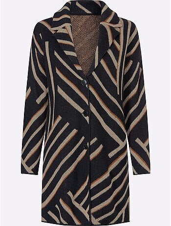 Veste Longue En Tricot Coupe Décontractée Aux épaules - Taille Standard - Moda Vilona