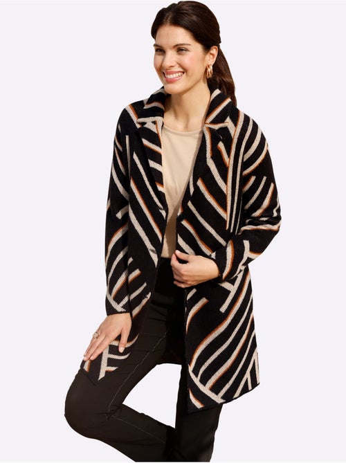 Veste Longue En Tricot Coupe Décontractée Aux épaules - Taille Standard - Moda Vilona - Kiabi