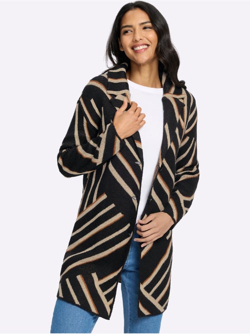 Veste Longue En Tricot Coupe Décontractée Aux épaules - Taille Standard - Moda Vilona - Kiabi