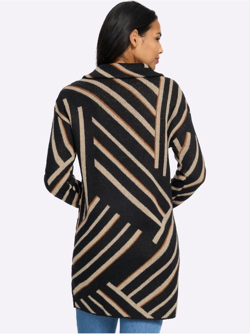 Veste Longue En Tricot Coupe Décontractée Aux épaules - Taille Standard - Moda Vilona - Kiabi