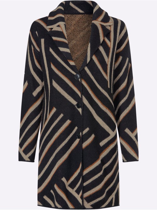 Veste Longue En Tricot Coupe Décontractée Aux épaules - Taille Standard - Moda Vilona - Kiabi