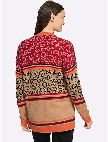 Veste Longue En Tricot Doux Comme Du Cachemire - Taille Standard - Moda Vilona
