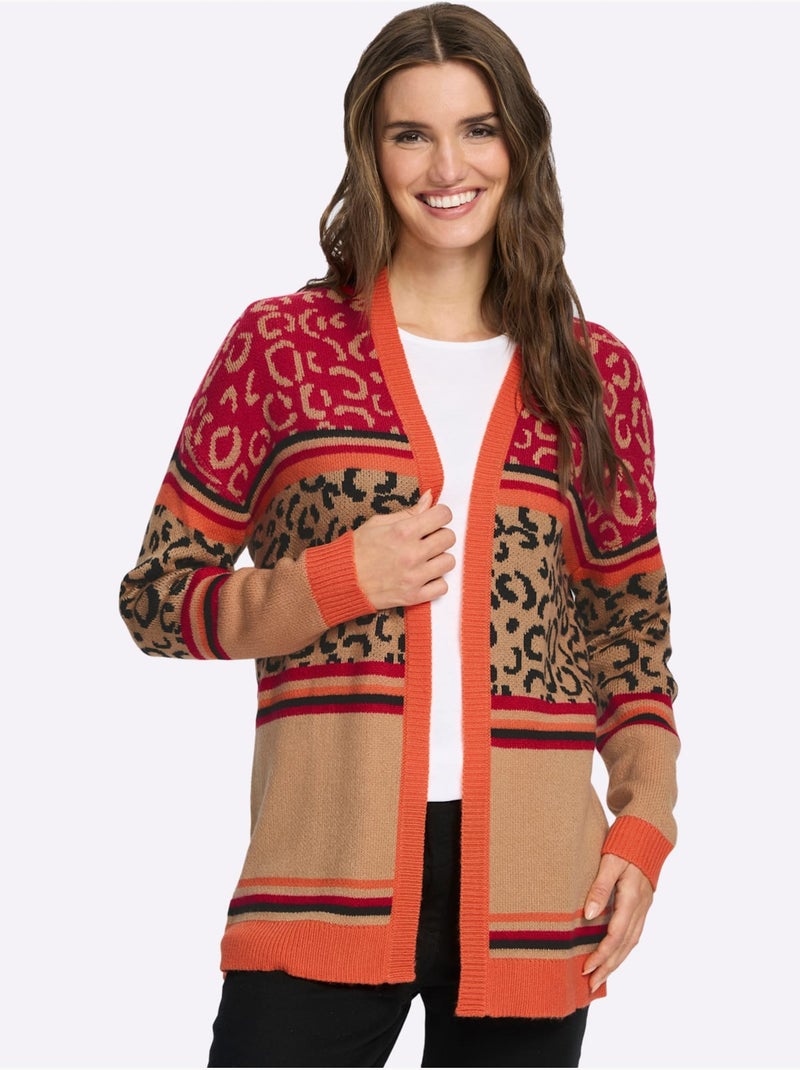 Veste Longue En Tricot Doux Comme Du Cachemire - Taille Standard - Moda Vilona Marron clair - Kiabi