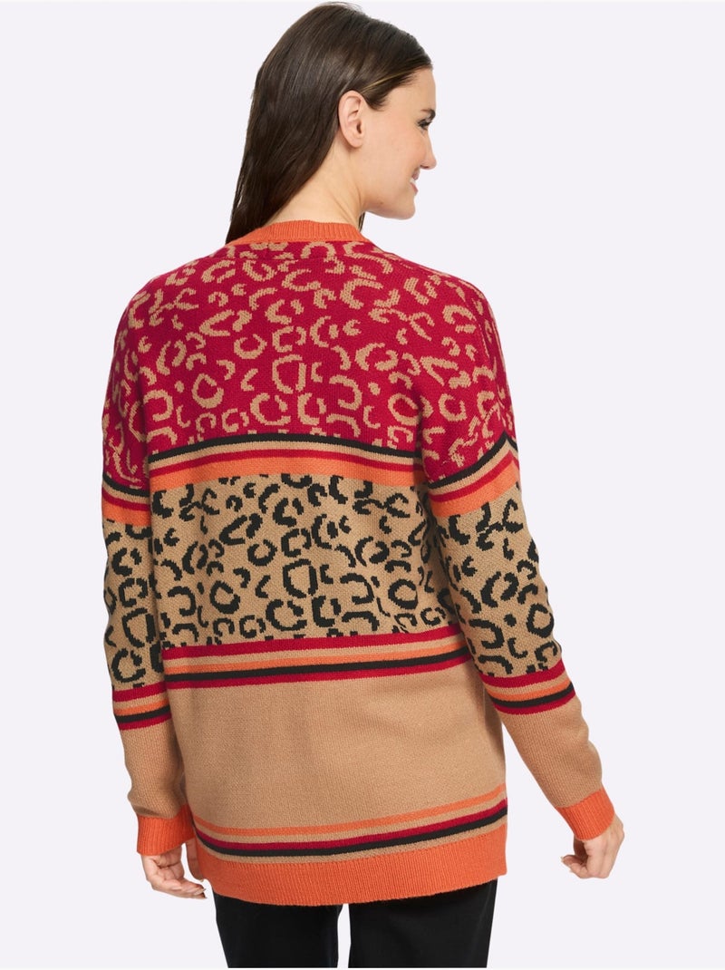 Veste Longue En Tricot Doux Comme Du Cachemire - Taille Standard - Moda Vilona Marron clair - Kiabi