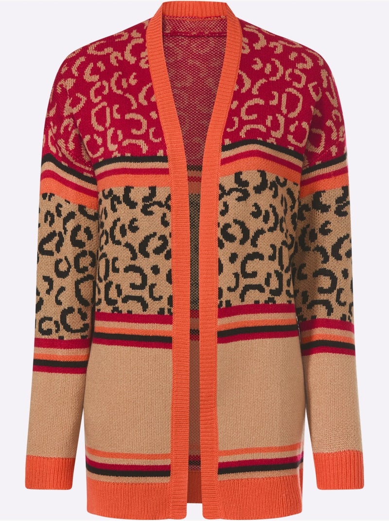 Veste Longue En Tricot Doux Comme Du Cachemire - Taille Standard - Moda Vilona Marron clair - Kiabi
