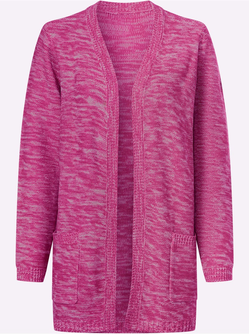 Veste Longue En Tricot Forme Longue Confortable - Taille Standard - Moda Vilona Magenta - Kiabi