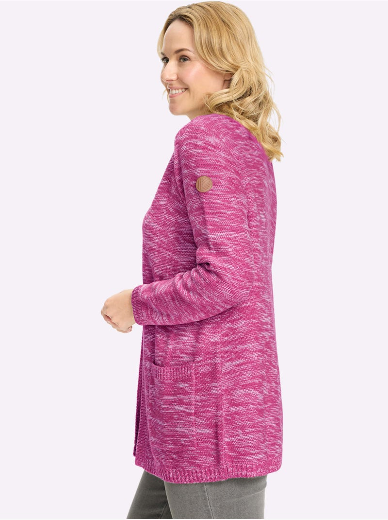 Veste Longue En Tricot Forme Longue Confortable - Taille Standard - Moda Vilona Magenta - Kiabi
