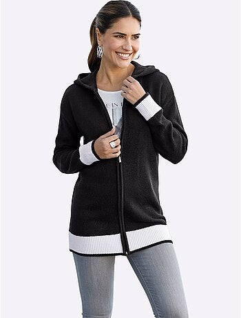 Veste Longue En Tricot Jolie Coupe Longue Moderne - Taille Standard - Moda Vilona