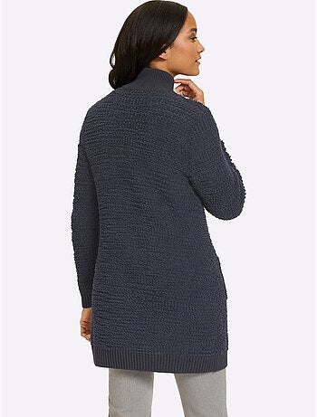 Veste Longue En Tricot Jolie Structure Tricot - Taille Standard - Helline