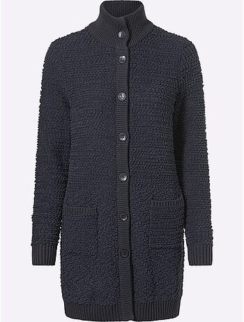 Veste Longue En Tricot Jolie Structure Tricot - Taille Standard - Helline