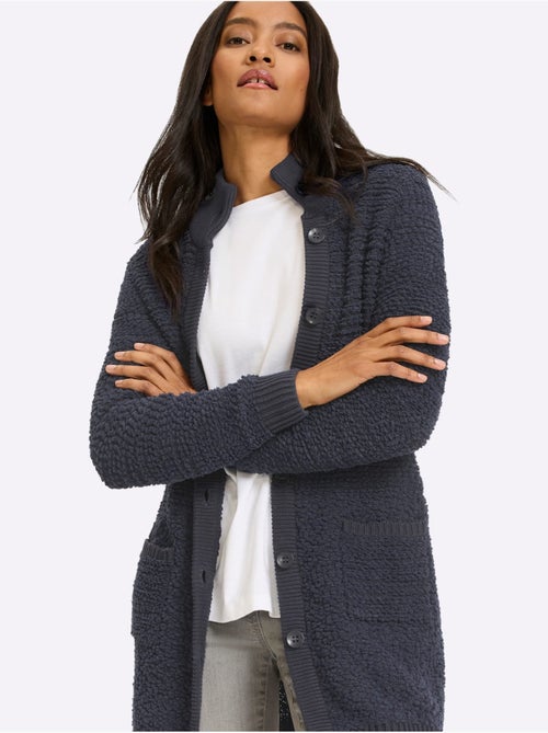 Veste Longue En Tricot Jolie Structure Tricot - Taille Standard - Helline - Kiabi Veste Longue En Tricot Jolie Structure Tricot - Taille Standard - Helline - Kiabi