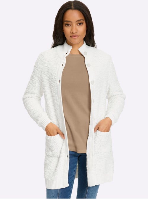 Veste longue en tricot jolie structure tricot - taille standard - helline - Kiabi