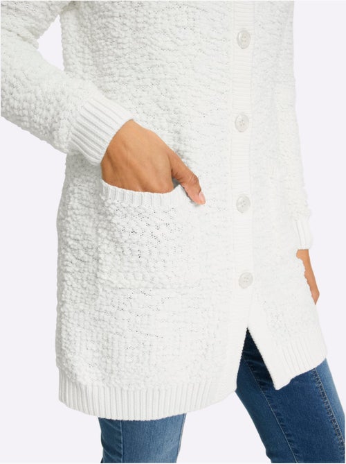 Veste longue en tricot jolie structure tricot - taille standard - helline - Kiabi
