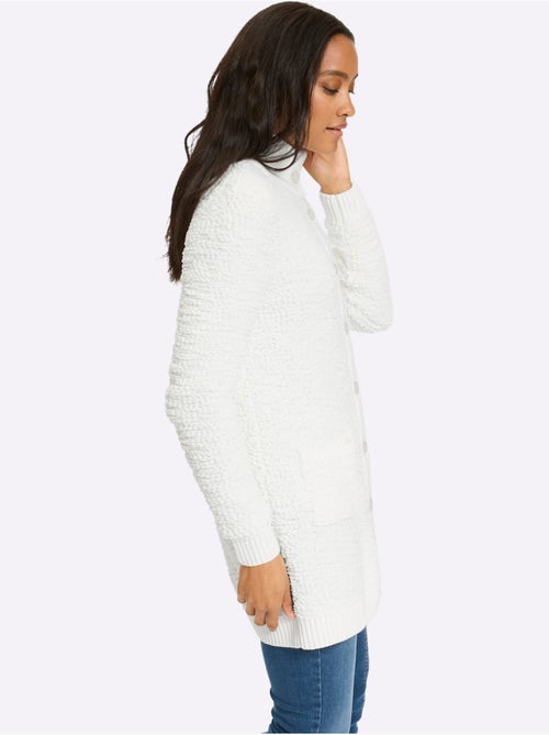 Veste longue en tricot jolie structure tricot - taille standard - helline - Kiabi