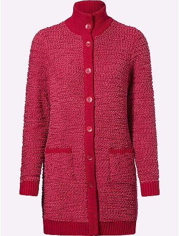 Veste Longue En Tricot Jolie Structure Tricot - Taille Standard - Helline