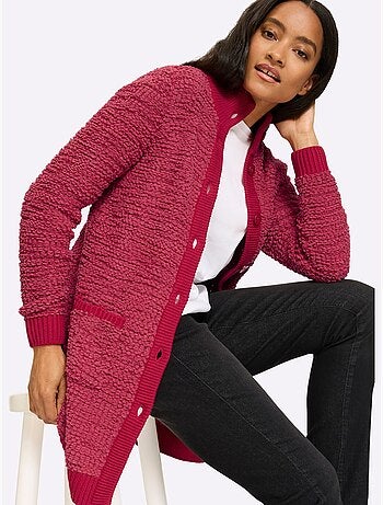 Veste Longue En Tricot Jolie Structure Tricot - Taille Standard - Helline