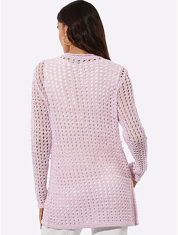Veste Longue En Tricot Motif Ajouré Léger - Taille Standard - Helline