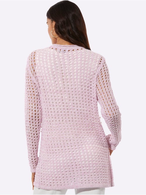 Veste Longue En Tricot Motif Ajouré Léger - Taille Standard - helline - Kiabi
