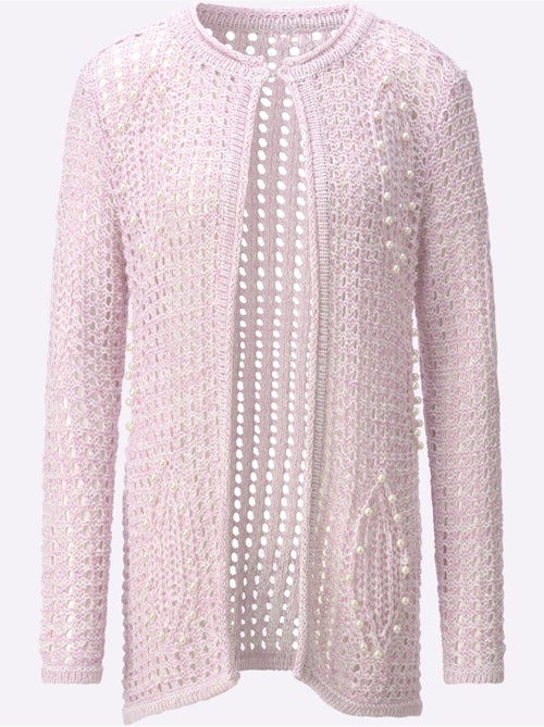 Veste Longue En Tricot Motif Ajouré Léger - Taille Standard - helline - Kiabi