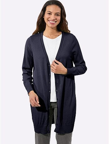 Veste Longue En Tricot Pur Coton - Taille Standard - Witt
