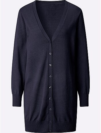 Veste Longue En Tricot Pur Coton - Taille Standard - Witt