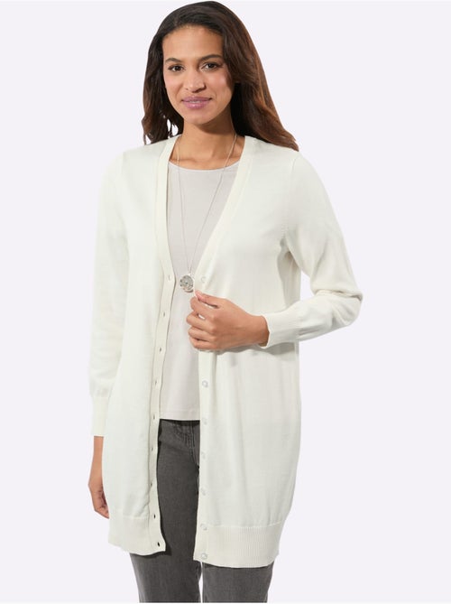 Veste Longue En Tricot Pur Coton - Taille Standard - Witt - Kiabi Veste Longue En Tricot Pur Coton - Taille Standard - Witt - Kiabi