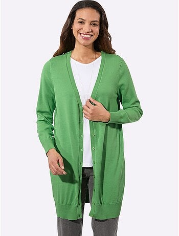 Veste Longue En Tricot Pur Coton - Taille Standard - Witt