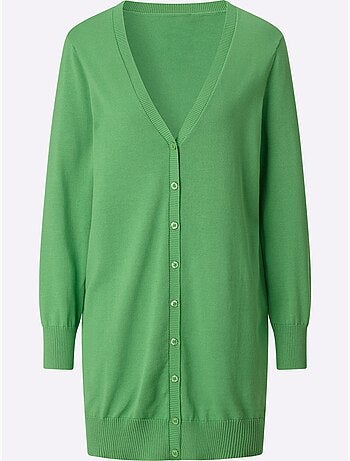 Veste Longue En Tricot Pur Coton - Taille Standard - Witt