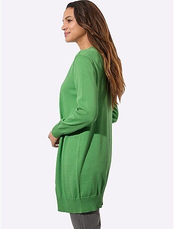Veste Longue En Tricot Pur Coton - Taille Standard - Witt