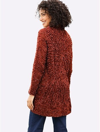Veste Longue En Tricot Superbe Motif Tricoté - Taille Standard - Helline