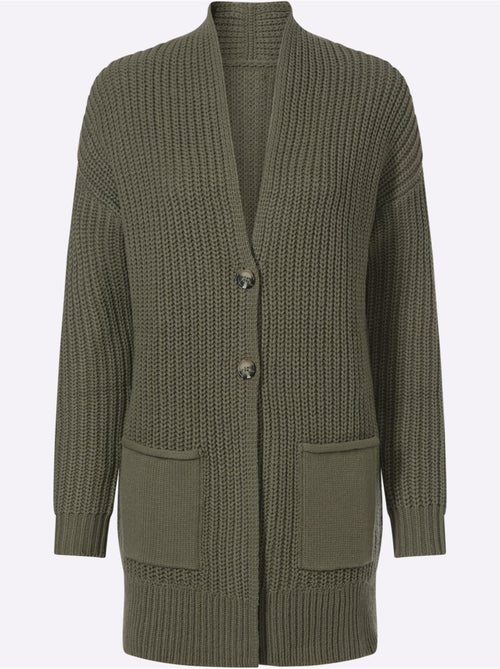 Veste Longue En Tricot Tricot Côtelé Moderne - Taille Standard - Moda Vilona - Kiabi Veste Longue En Tricot Tricot Côtelé Moderne - Taille Standard - Moda Vilona - Kiabi