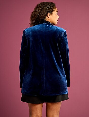 Veste longue en velours satiné