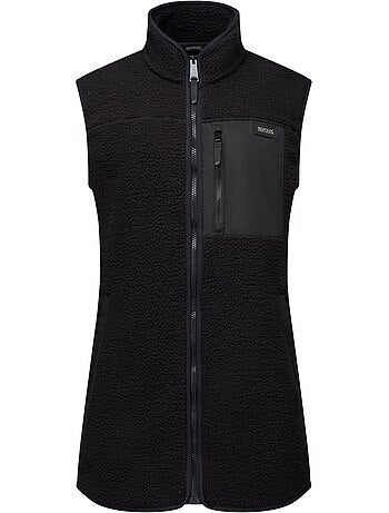 Veste longue et duveteuse sans manches à col montant motif/style détail contrasté - regatta