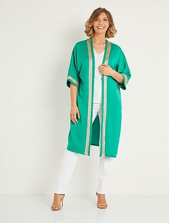Veste longue fluide détails chic