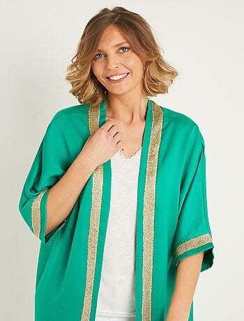 Veste longue fluide détails chic