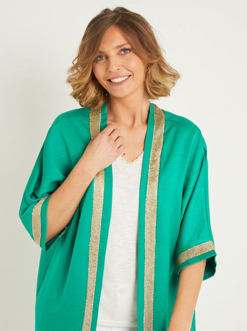 Veste longue fluide détails chic - Kiabi