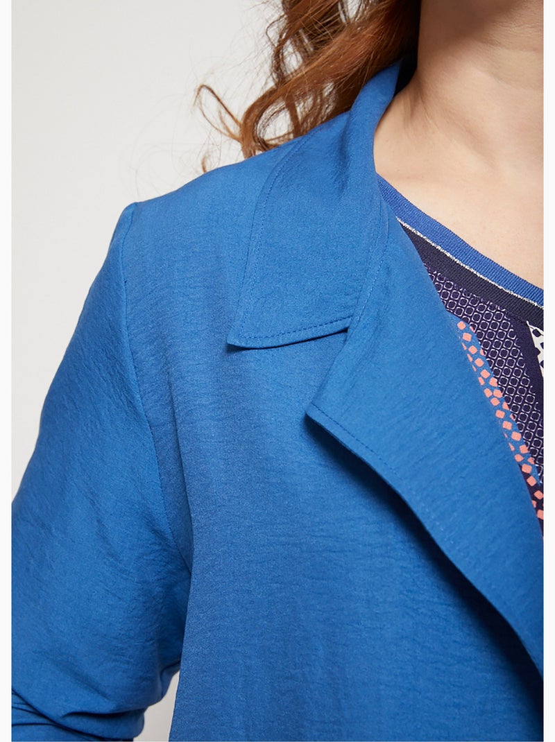 Veste longue fluide effet pardessus Bleu - Kiabi