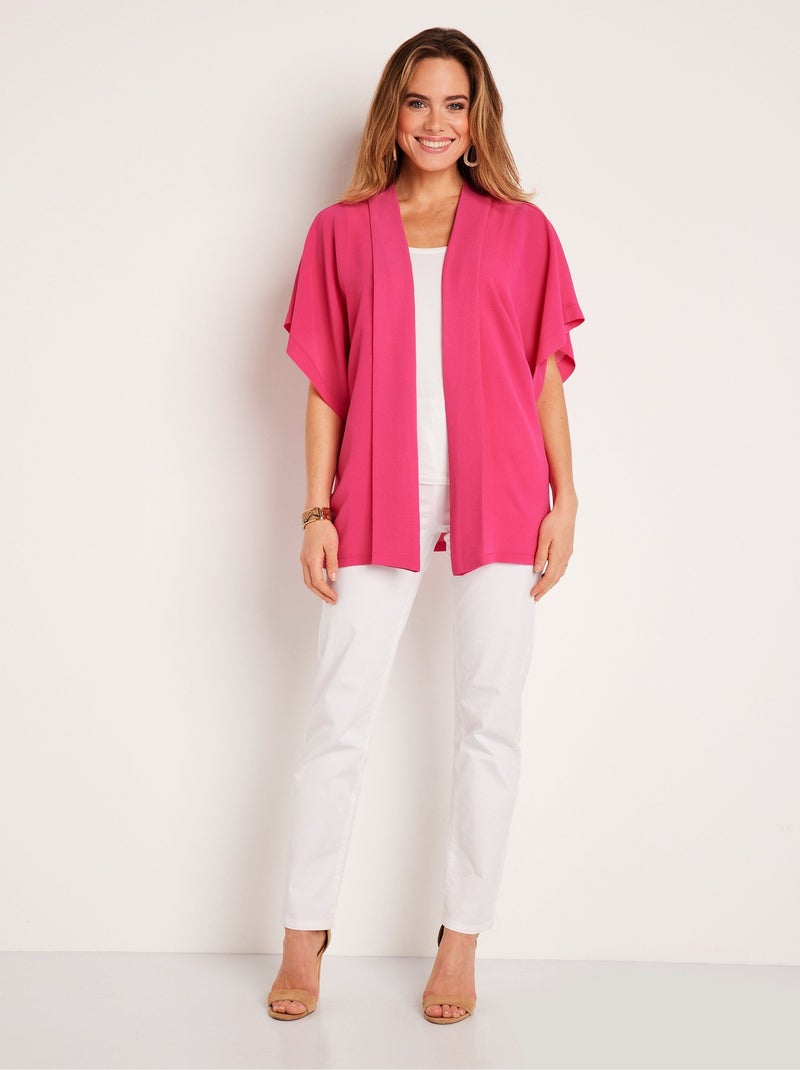 Veste longue légère fluide Rose - Kiabi